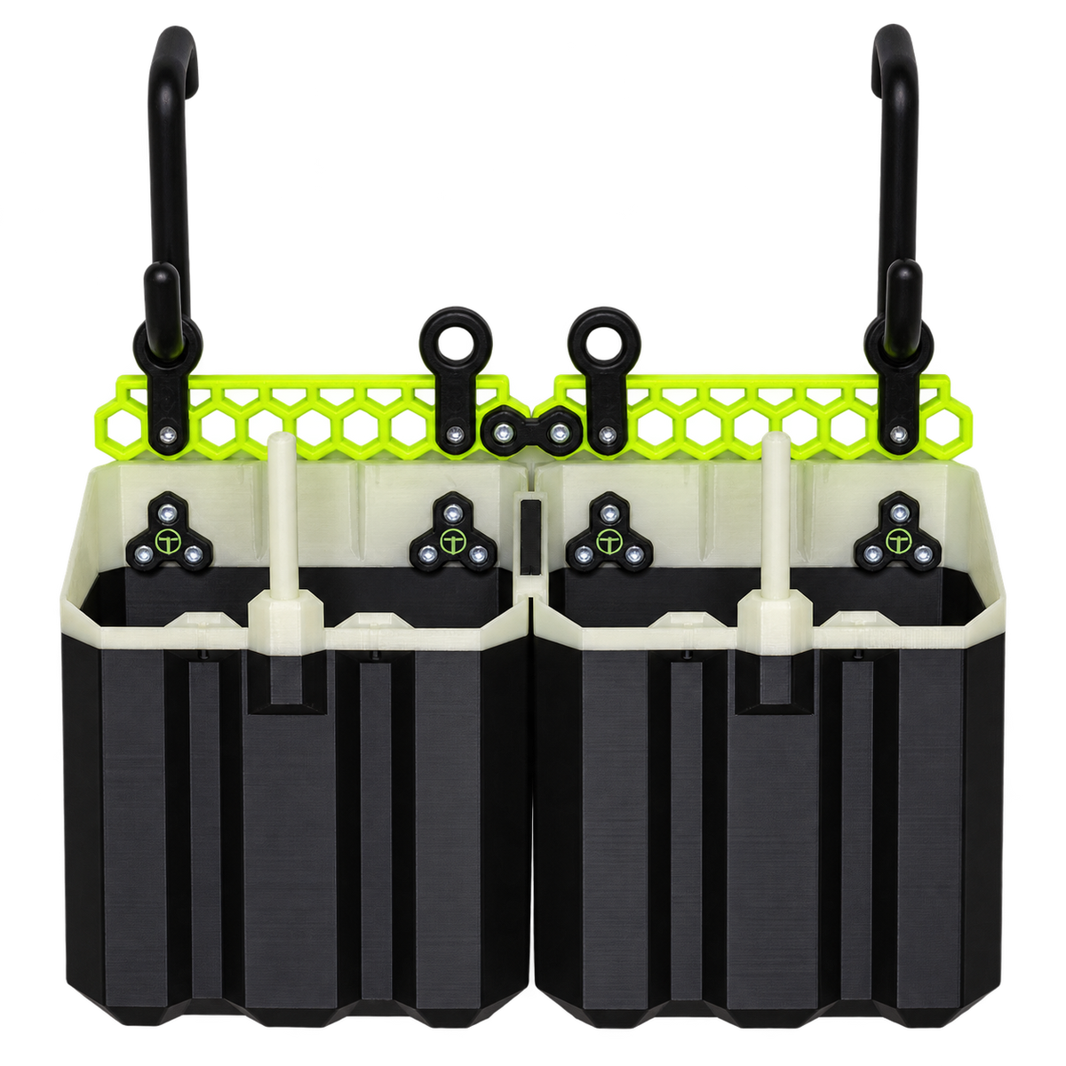 Hexagrid Green Oval Bags x2