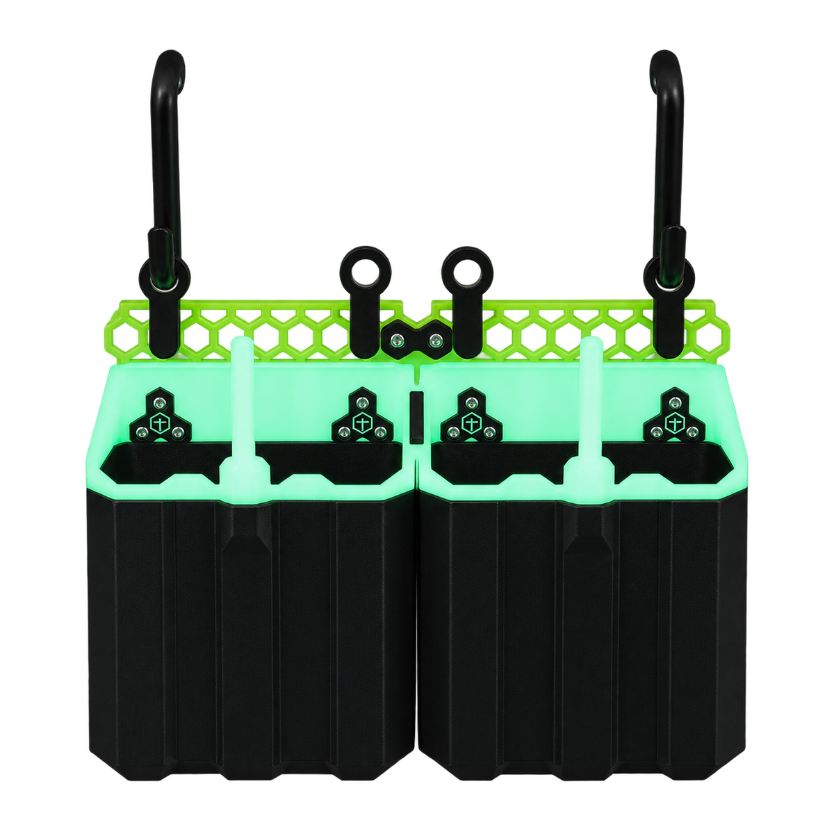 Hexagrid Green Oval Bags x2