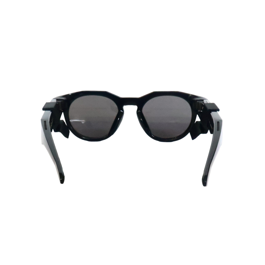 Black sunglasses with a white background